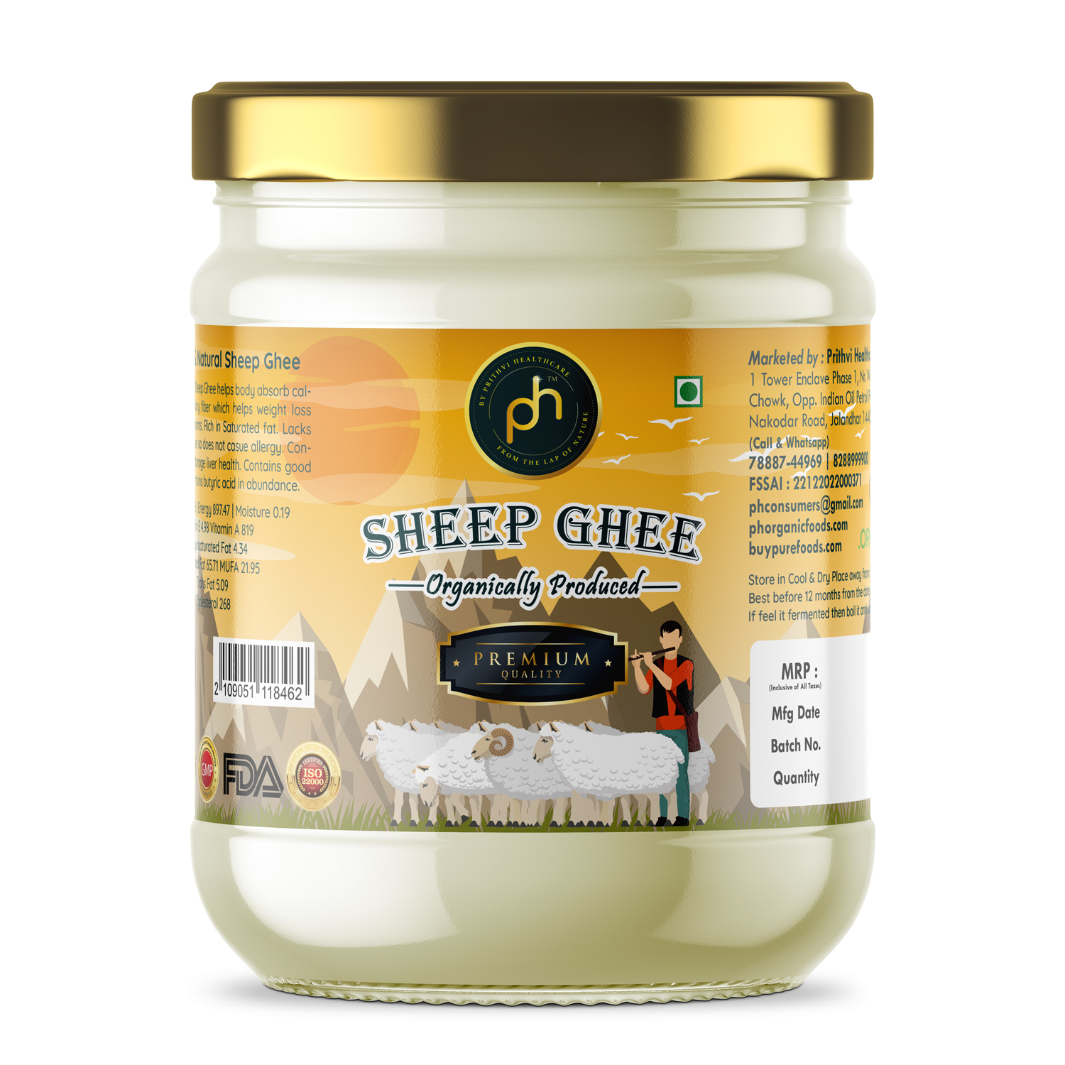PH Organic - Sheep Ghee Organic 250ml
